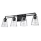 Z-Lite Lyna Vanity, 4-Light, 30.5 In.W x 6.5 In.L x 9 In.H, Matte Black/Clear 823-4V-MB - alternate 2